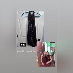 Pleather High Neck, asymmetrical dress